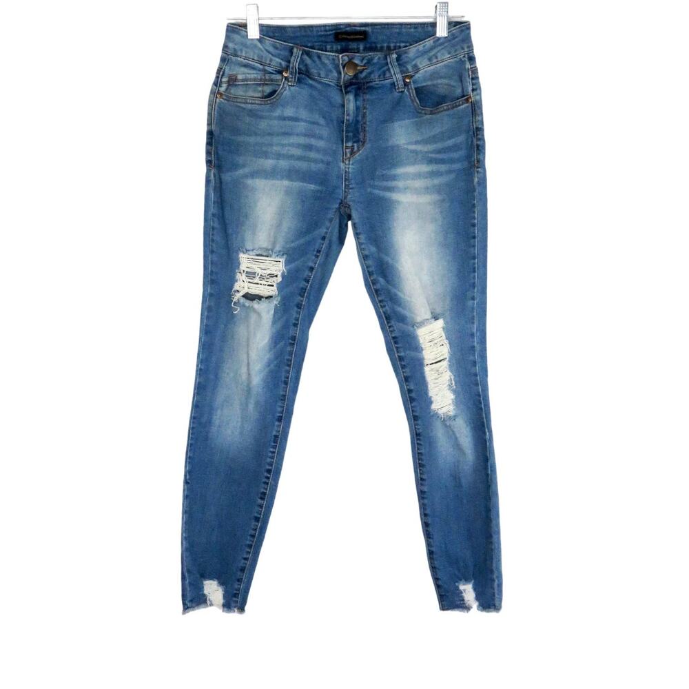 Catherine Malandrino Ripped Jeans Straight Leg Mid Rise Size 4 26"